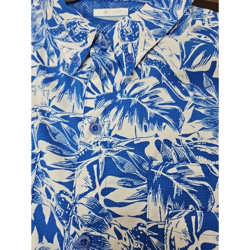 Columbia Fish Hawaiian PFG Men's Shirt Size Xl Lightweight Comfortable